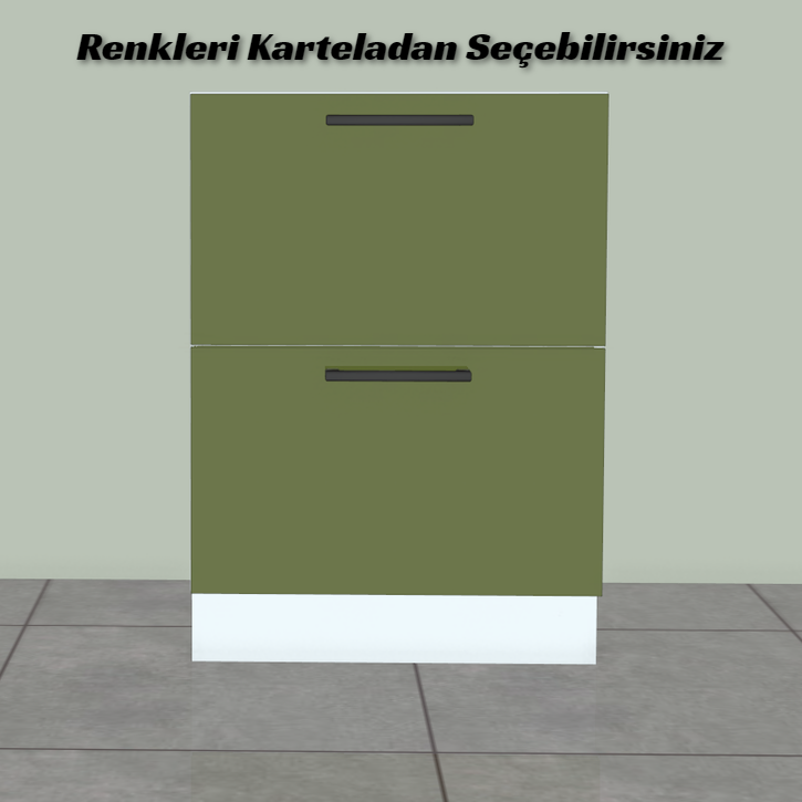 Mutfak Alt Dolap Çekmece Modülü İki Sıra