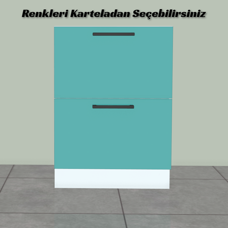Mutfak Alt Dolap Çekmece Modülü İki Sıra