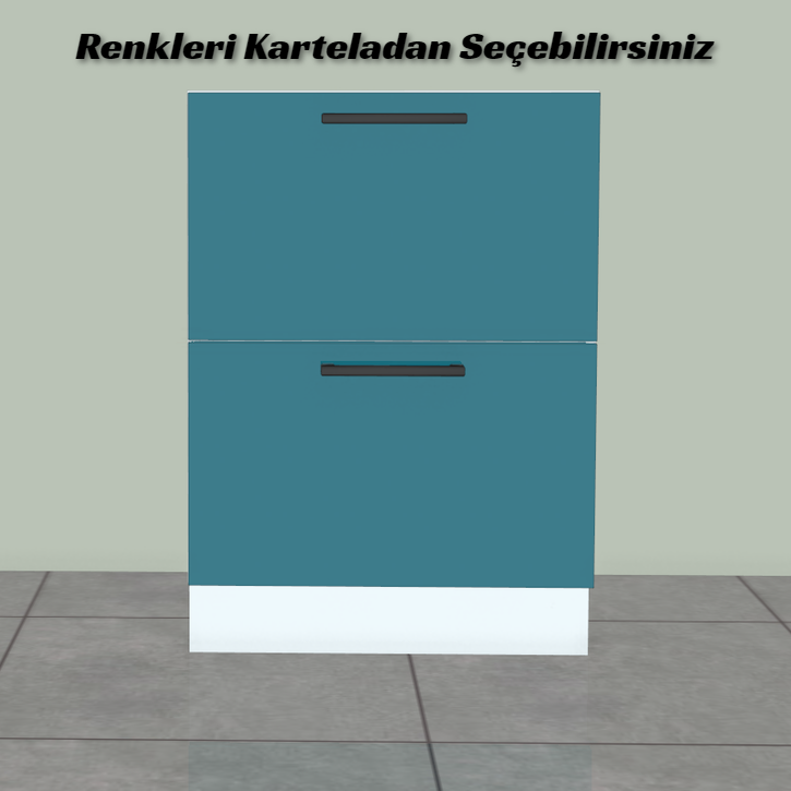 Mutfak Alt Dolap Çekmece Modülü İki Sıra