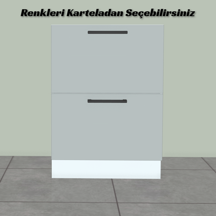 Mutfak Alt Dolap Çekmece Modülü İki Sıra