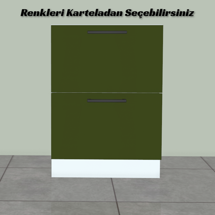 Mutfak Alt Dolap Çekmece Modülü İki Sıra