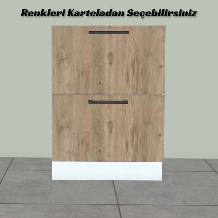 Mutfak Alt Dolap Çekmece Modülü İki Sıra