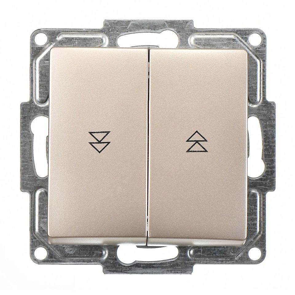 Günsan Visage Metalik Bej Jaluzi Kumanda Anahtarı - İki Düğmeli ve Klipsli 10AX 250V