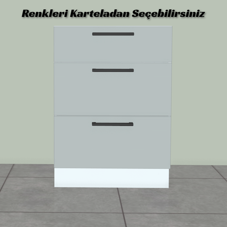 Mutfak Alt Dolap Çekmece Modülü Üç Sıra