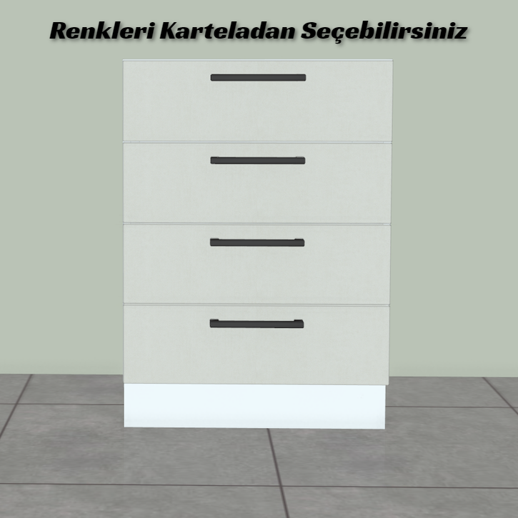 Mutfak Alt Dolap Çekmece Modülü Dört Sıra