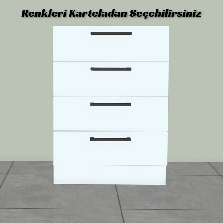 Mutfak Alt Dolap Çekmece Modülü Dört Sıra