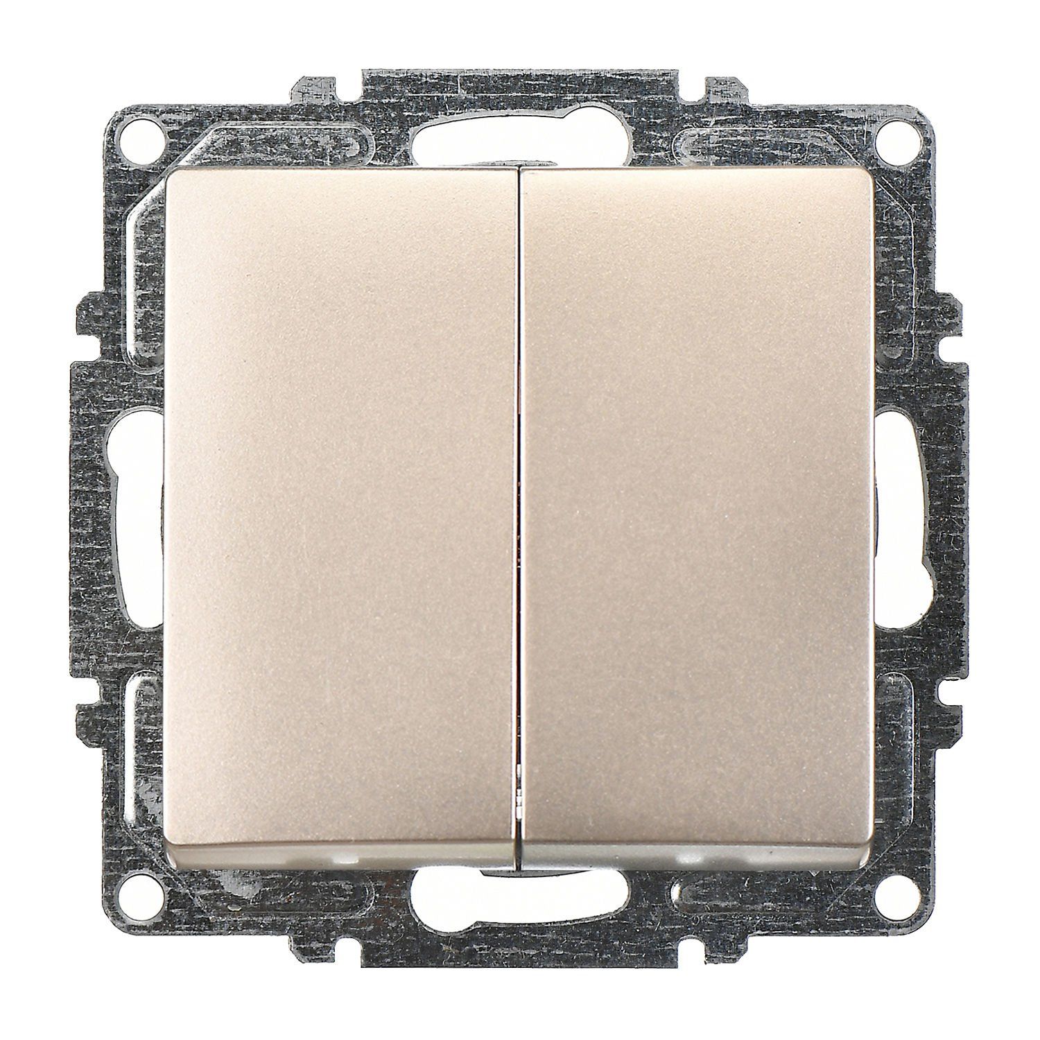 Günsan Visage Metalik Bej Klipsli Komütatör Anahtar 10AX 250V