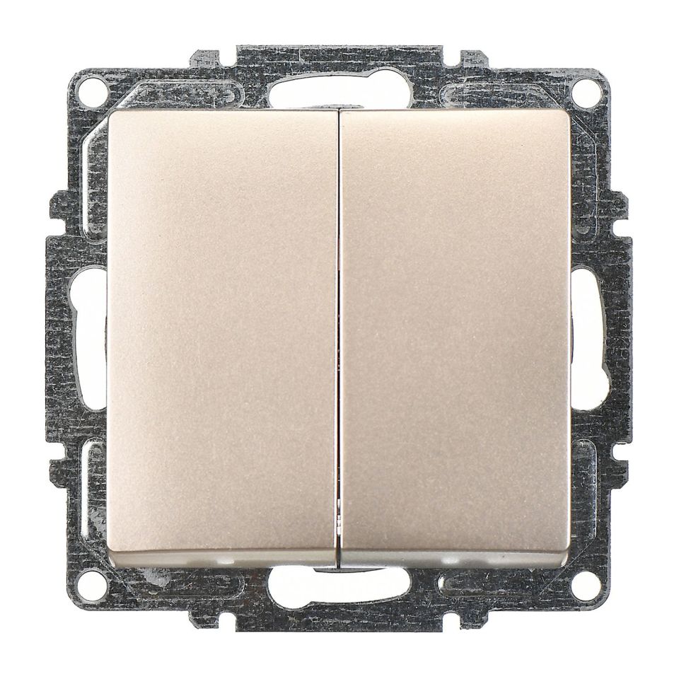 Günsan Visage Metalik Bej Klipsli Komütatör Anahtar 10AX 250V