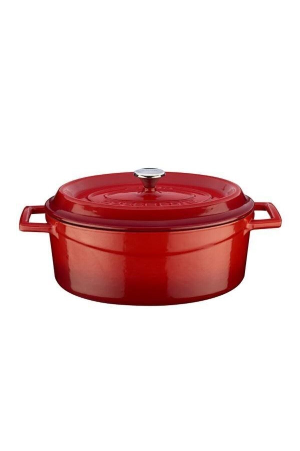 Kırmızı Oval Döküm 21x27 Cm Tencere