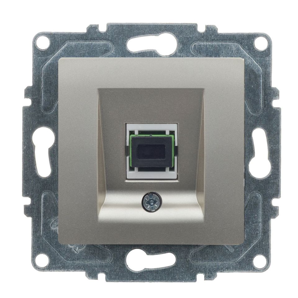 Günsan Visage Metalik Bej Vidalı Fiber Optik Data Prizi