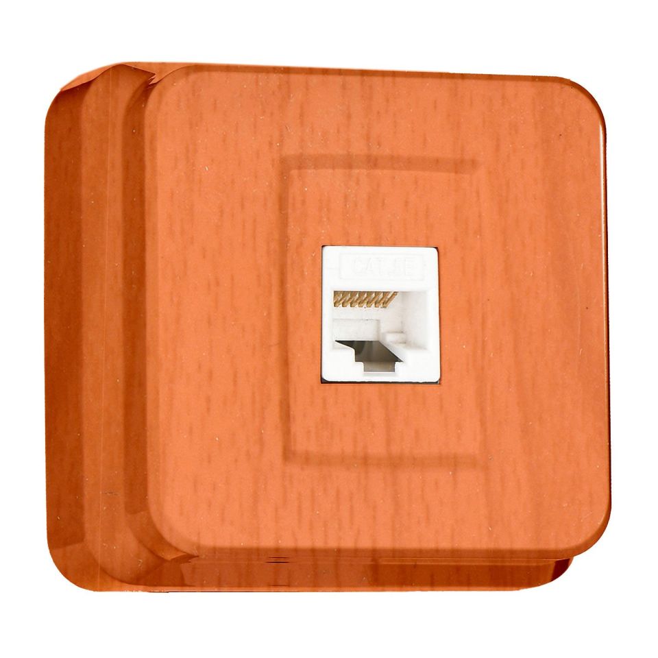 Günsan Fantasy Meşe Tekli Data Prizi (RJ45 Cat5E)