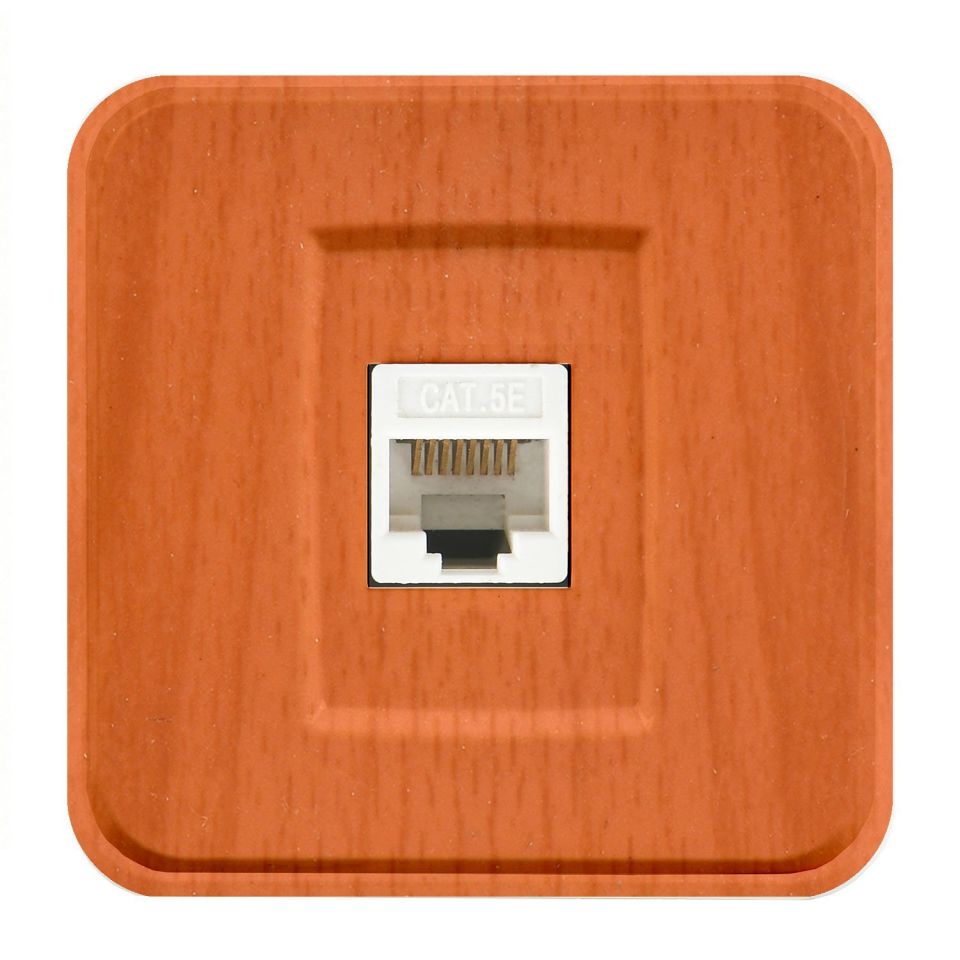 Günsan Fantasy Meşe Tekli Data Prizi (RJ45 Cat5E)