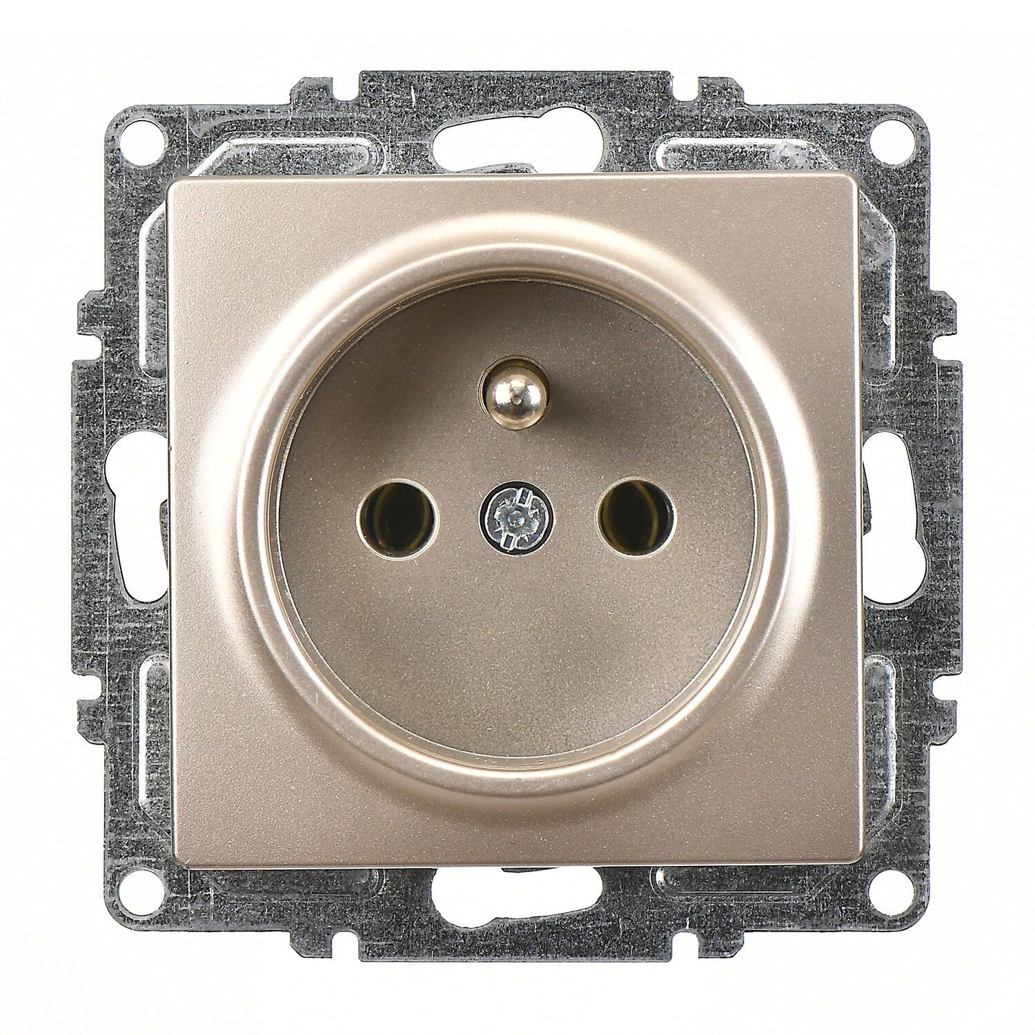 Günsan Visage Metalik Bej UPS Priz - 16A 250V - Vidalı