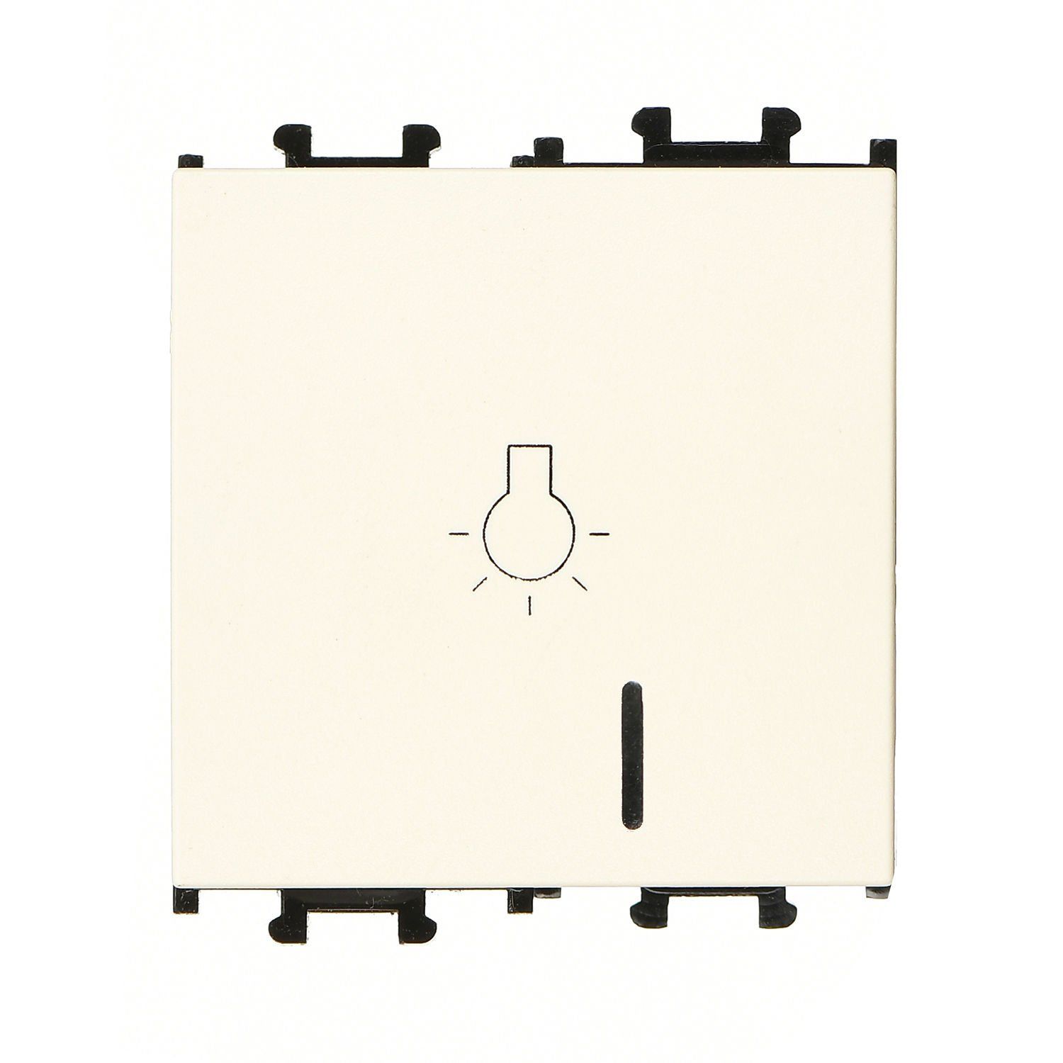 Günsan Domino Krem Vidalı Işıklı Geniş Liht Anahtar - 2M - 16AX 250V