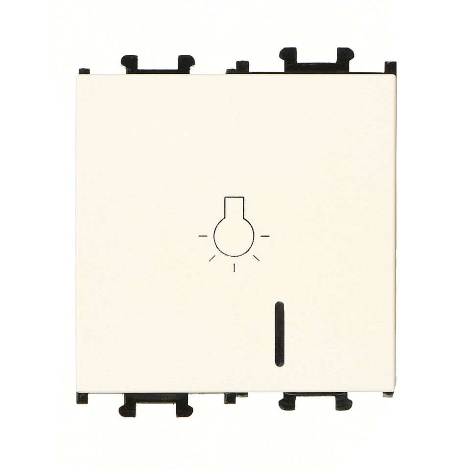 Günsan Domino Krem Vidalı Işıklı Geniş Liht Anahtar - 2M - 16AX 250V