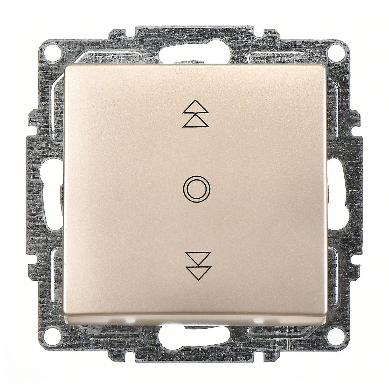 Günsan Visage Metalik Siyah Vidalı Jaluzi Kumanda Anahtarı - Tek Düğmeli 10AX 250V