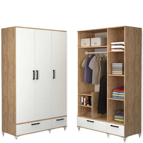 Gardrop 3 Kapaklı Beyaz