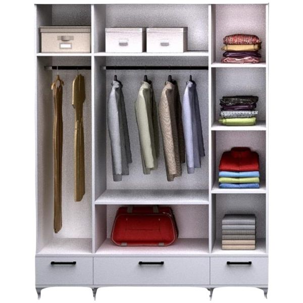 Gardrop 4 Kapaklı Beyaz