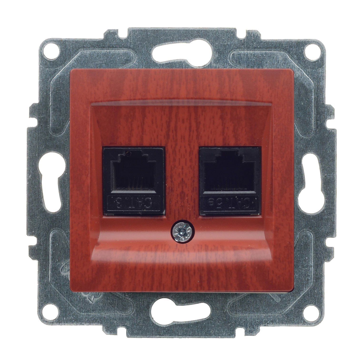 Günsan Visage Kiraz Vidalı Data + Nümeris Telefon Prizi (RJ45 Cat5E + Cat3)