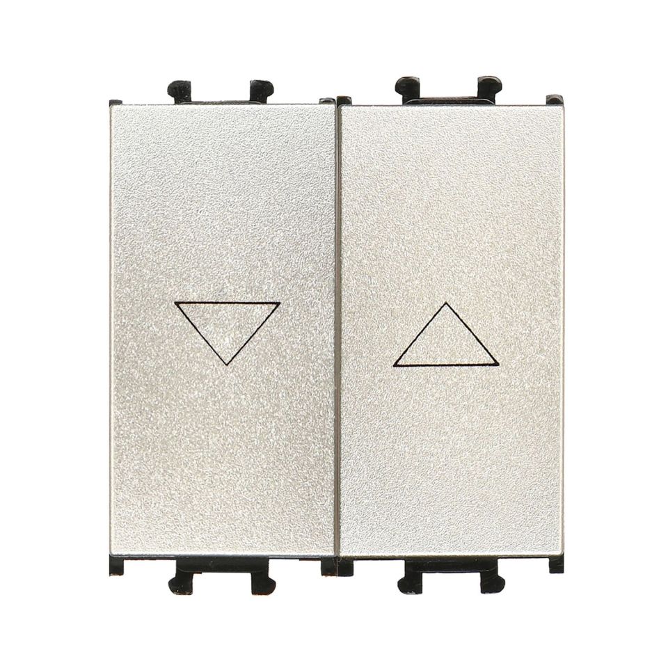 Günsan Domino Metalik Bej Çiftli Stor & Jaluzi Butonu - 2M - 16AX 250V