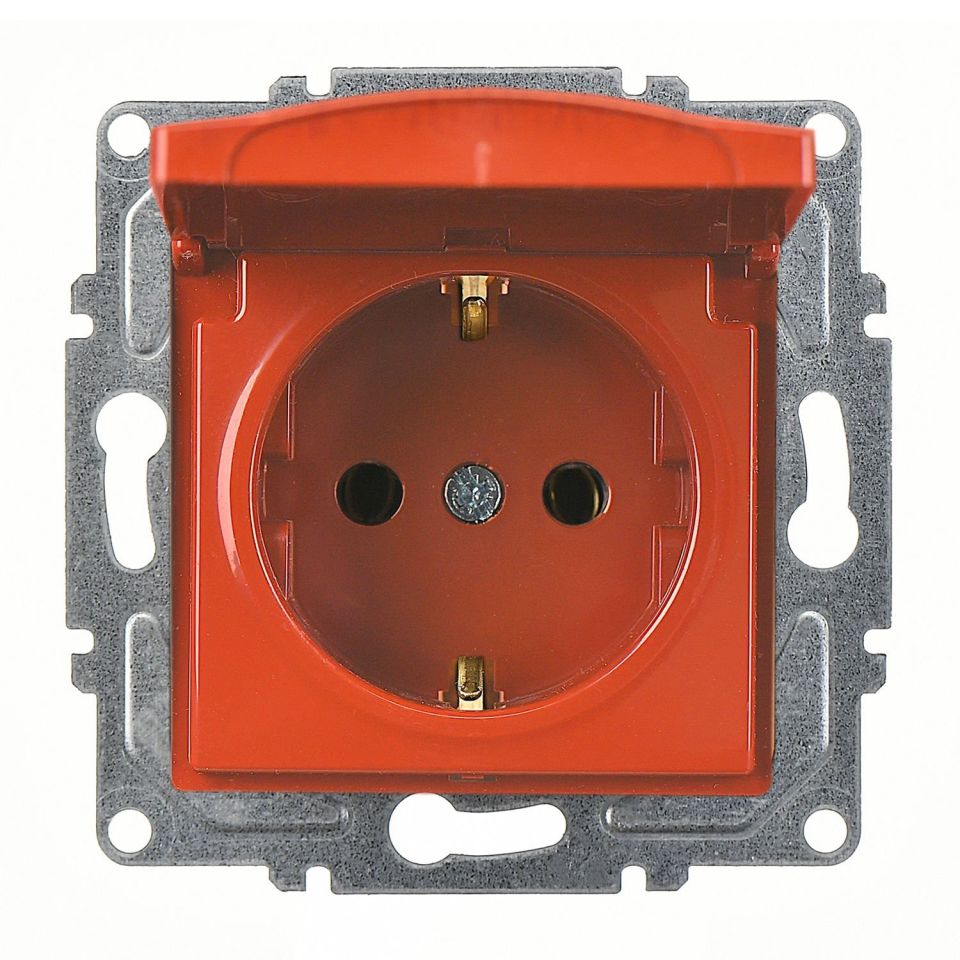 Günsan Visage Kiraz Kapaklı Topraklı Priz- 16A 250V - Vidalı