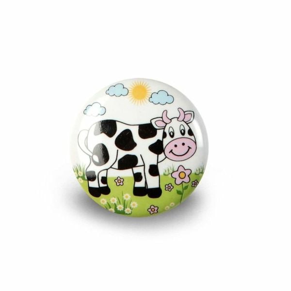 Porselen Düğme Çocuk Odası Kulbu Inek