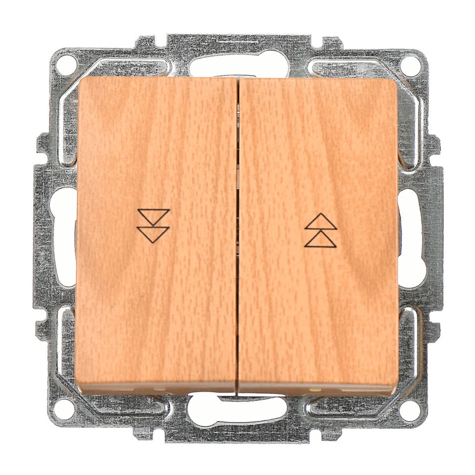 Günsan Visage Akçaağaç Jaluzi Kumanda Anahtarı - İki Düğmeli ve Klipsli 10AX 250V