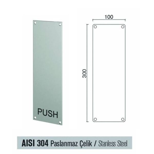 CONDİ 901P YAZILI İTME SACI PUSH 10X30 CM