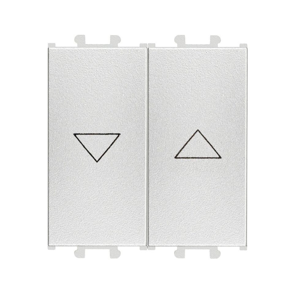 Günsan Domino Gümüş Çiftli Stor & Jaluzi Butonu - 2M - 16AX 250V