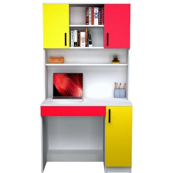 Kütüphaneli Çalışma Masası