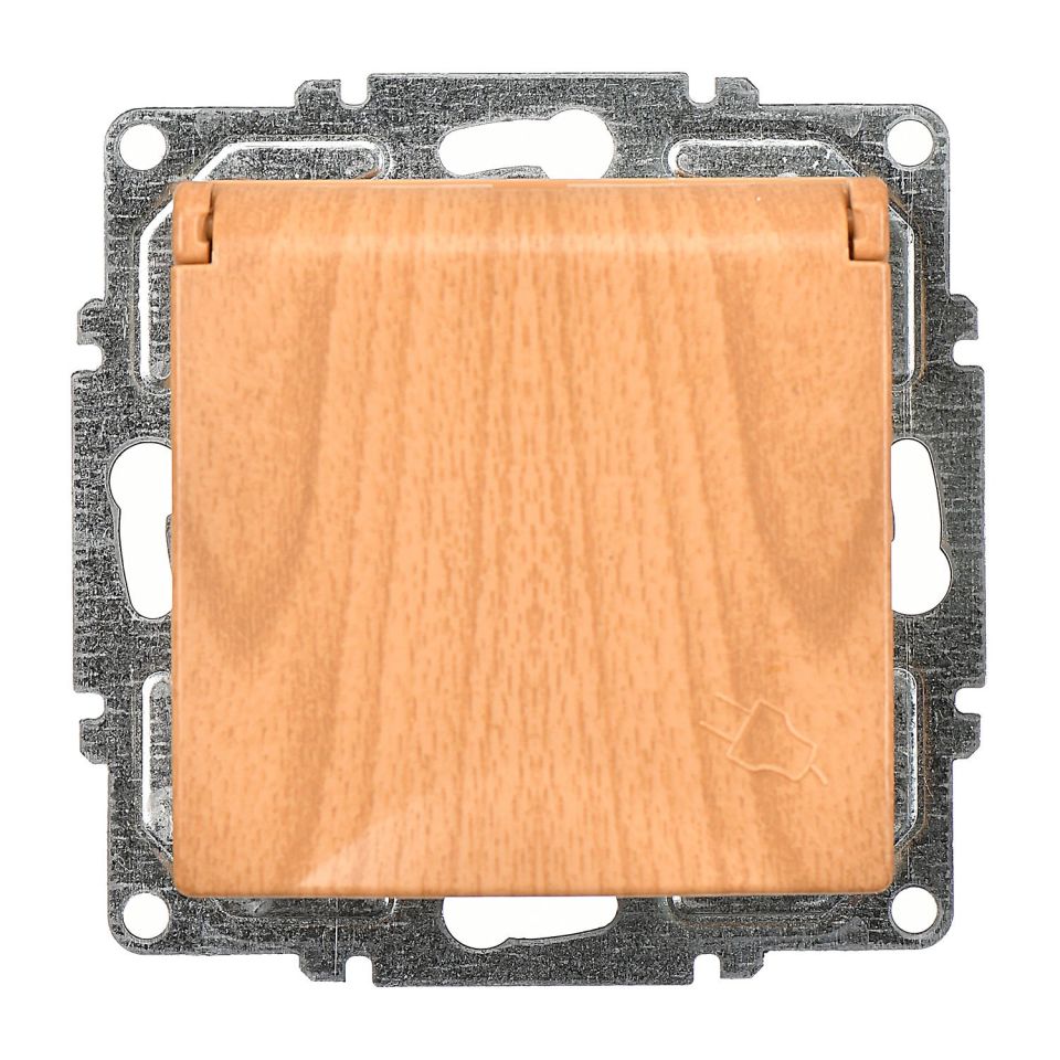 Günsan Visage Akçaağaç Kapaklı Topraklı Priz- 16A 250V - Vidalı