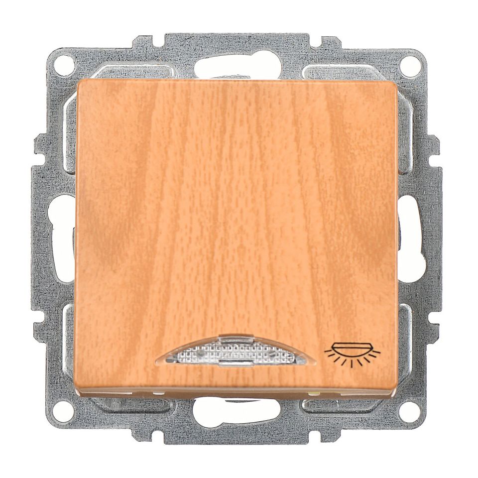 Günsan Visage Akçaağaç Vidalı Işıklı Liht Anahtar