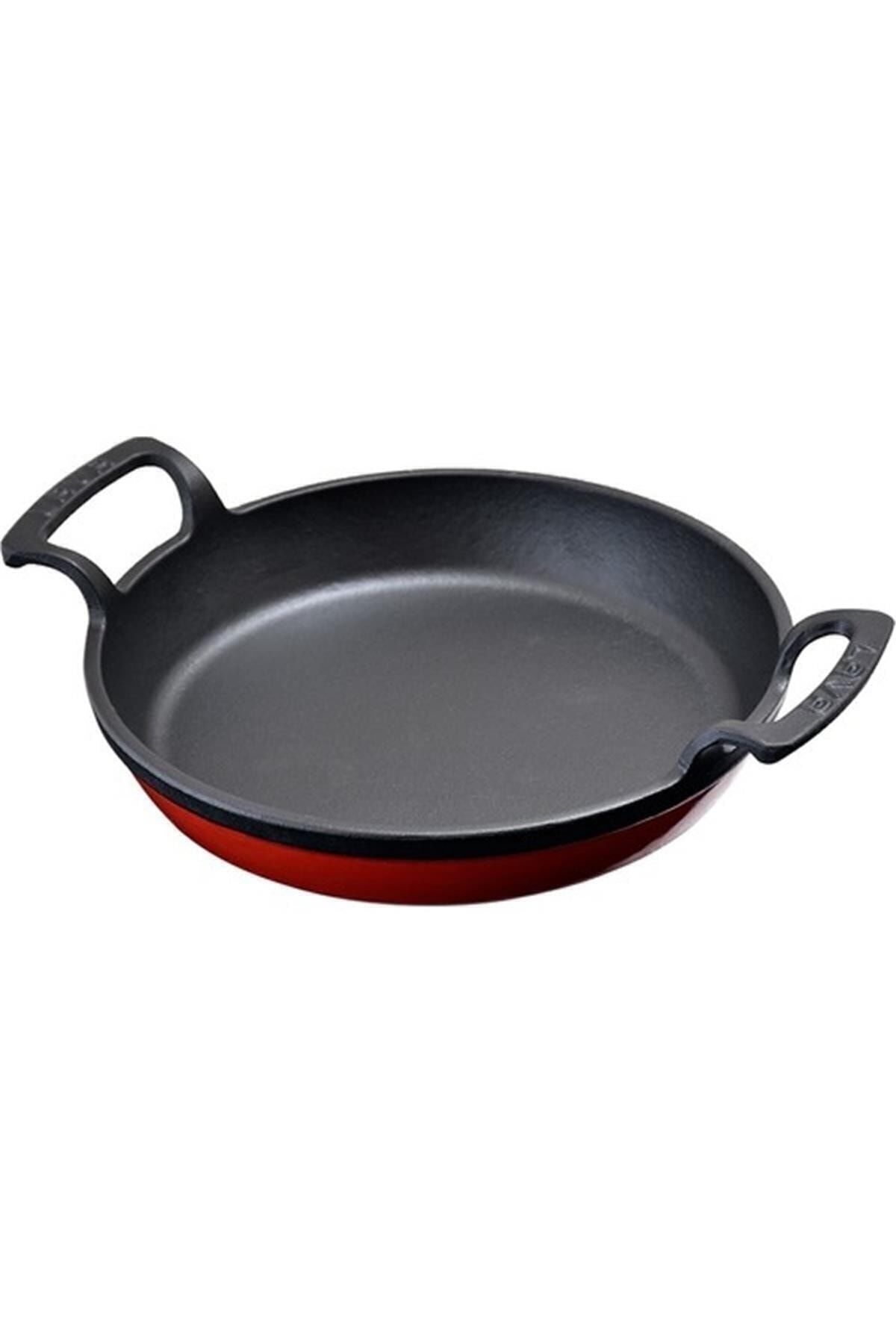 Döküm Yuvarlak Kulplu Sahan. Çap(Ø) 20cm. - Kırmızı