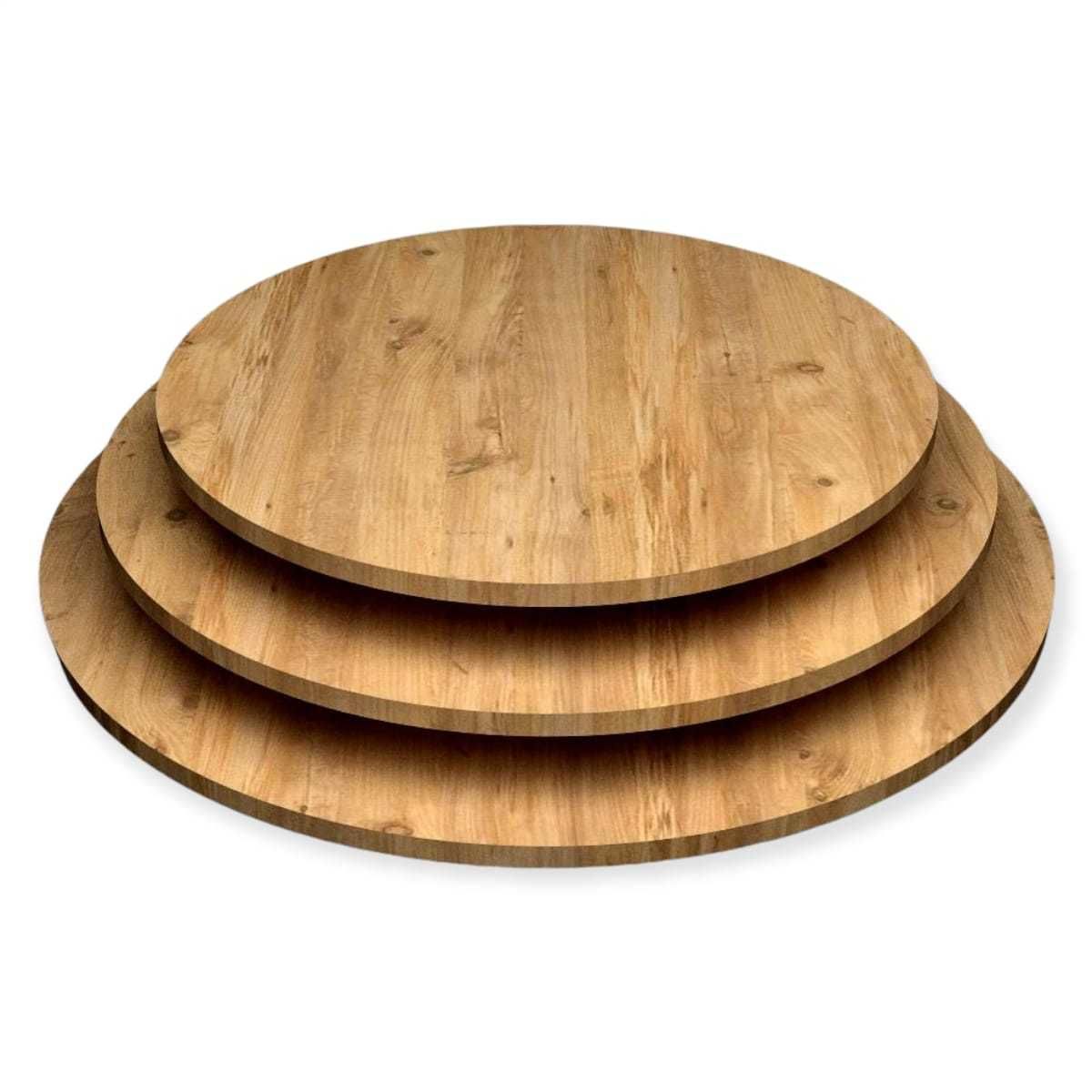 Masa Üst Tablası Yuvarlak MDF Renk Atalantik Çam