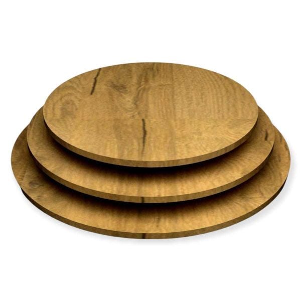 Masa Üst Tablası Yuvarlak MDF Renk Atalantik Çam