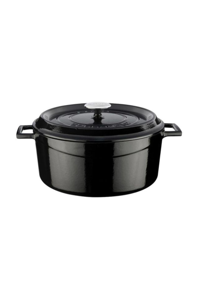 Döküm  Yuvarlak Tencere Çap(ø) 28 cm - Trendy Siyah