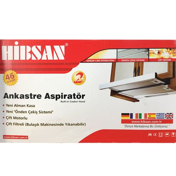 Hibsan Çift Motorlu Beyaz Mutfak Aspiratörü