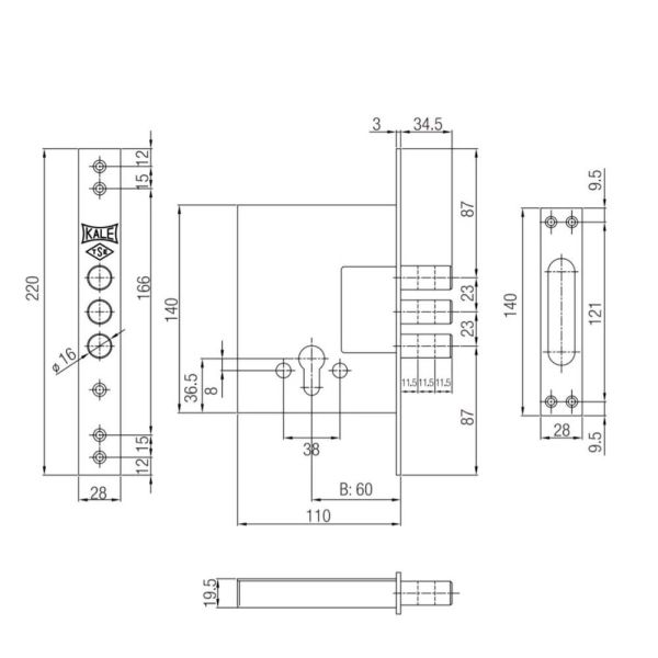 Kale Prazis Emniyet Kilidi 4 Milli Nikel 189 F 52