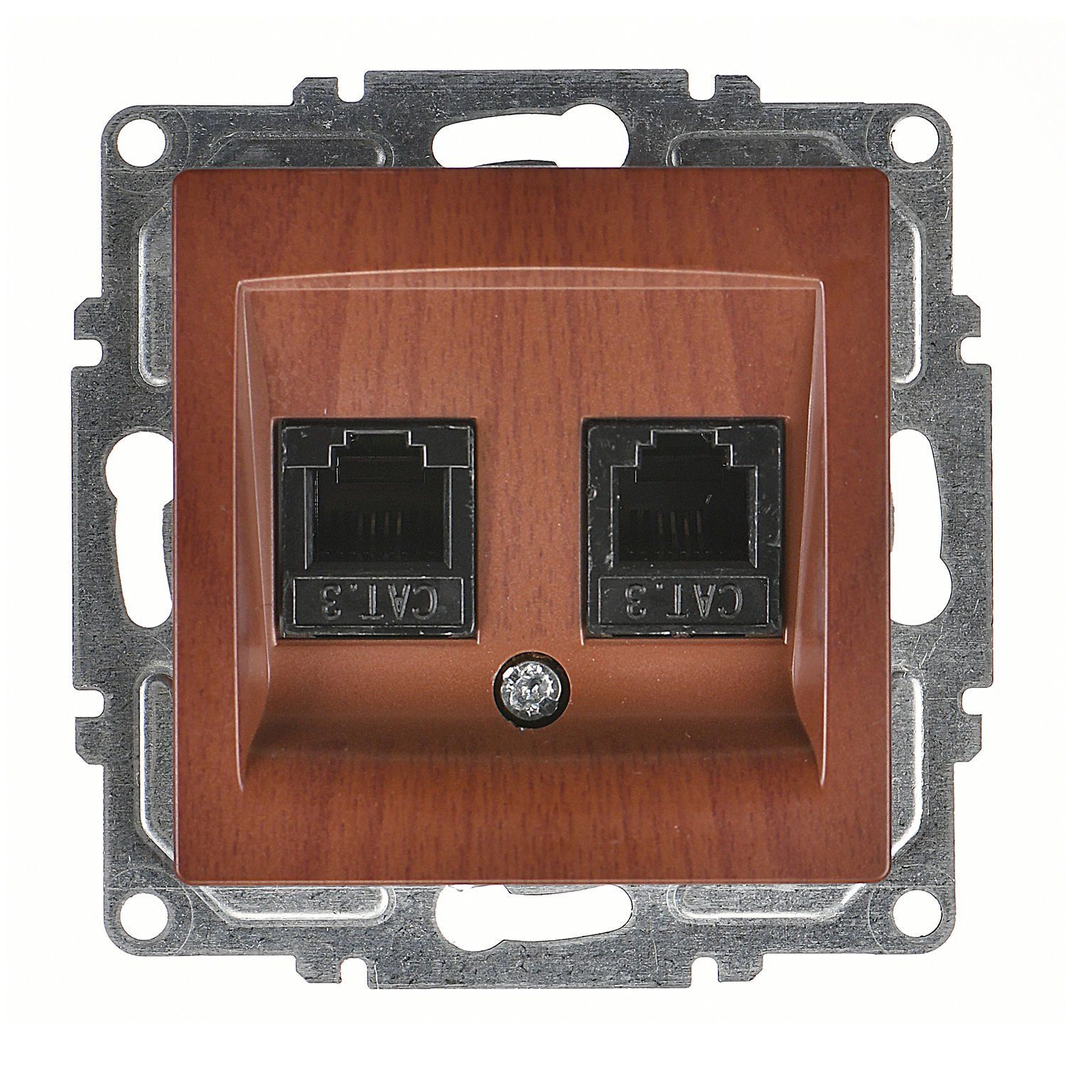 Günsan Visage İkili Nümeris Telefon Prizi (2 x Cat3) Ceviz