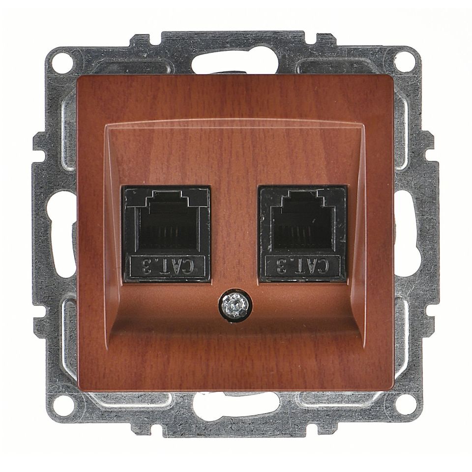 Günsan Visage İkili Nümeris Telefon Prizi (2 x Cat3) Ceviz