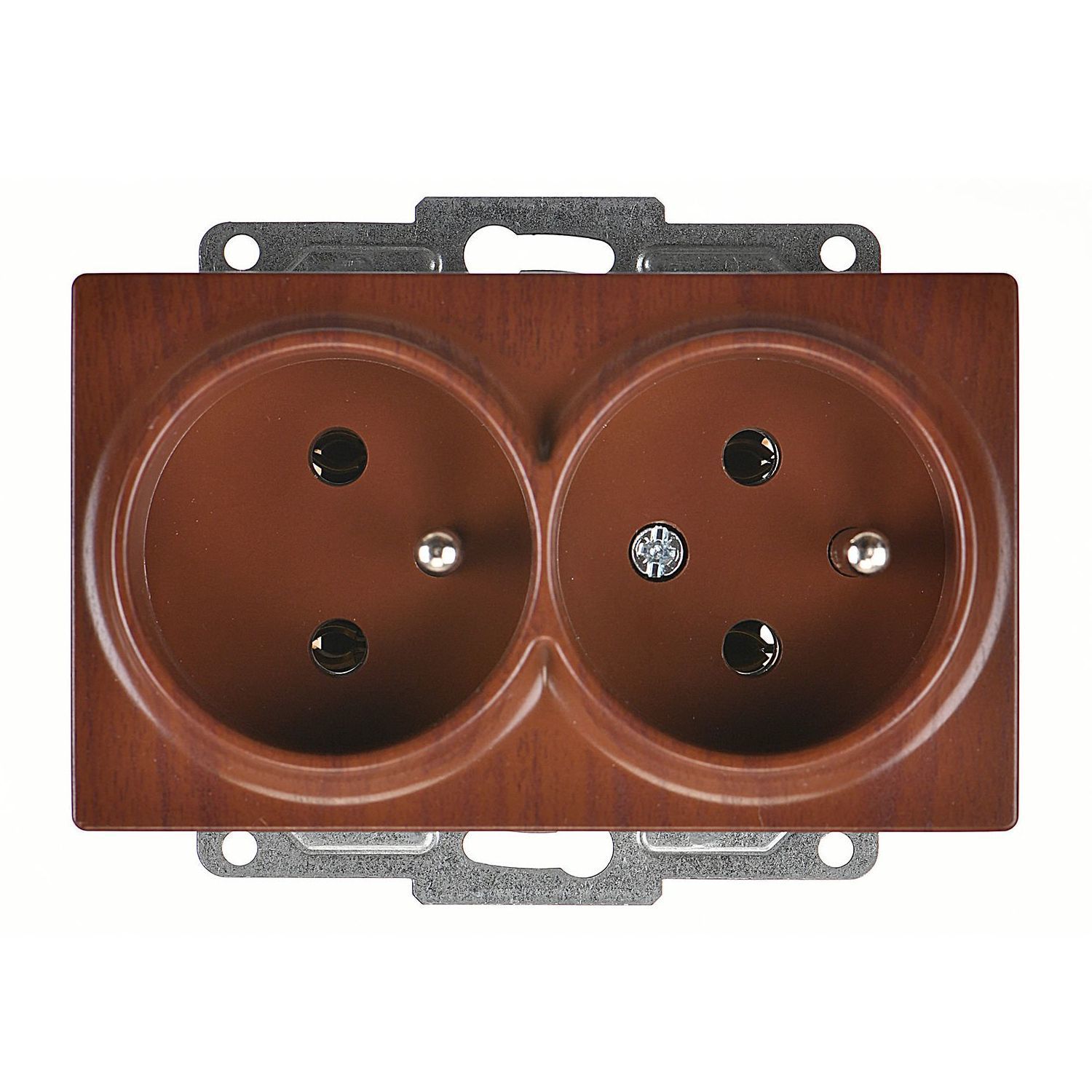 Günsan Visage Ceviz İkili UPS Priz- 16A 250V - Vidalı