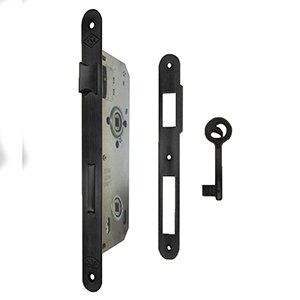 Doğanlar 45/90mm Oval Dar Ayna Mat Siyah Oda Kapı Kilidi