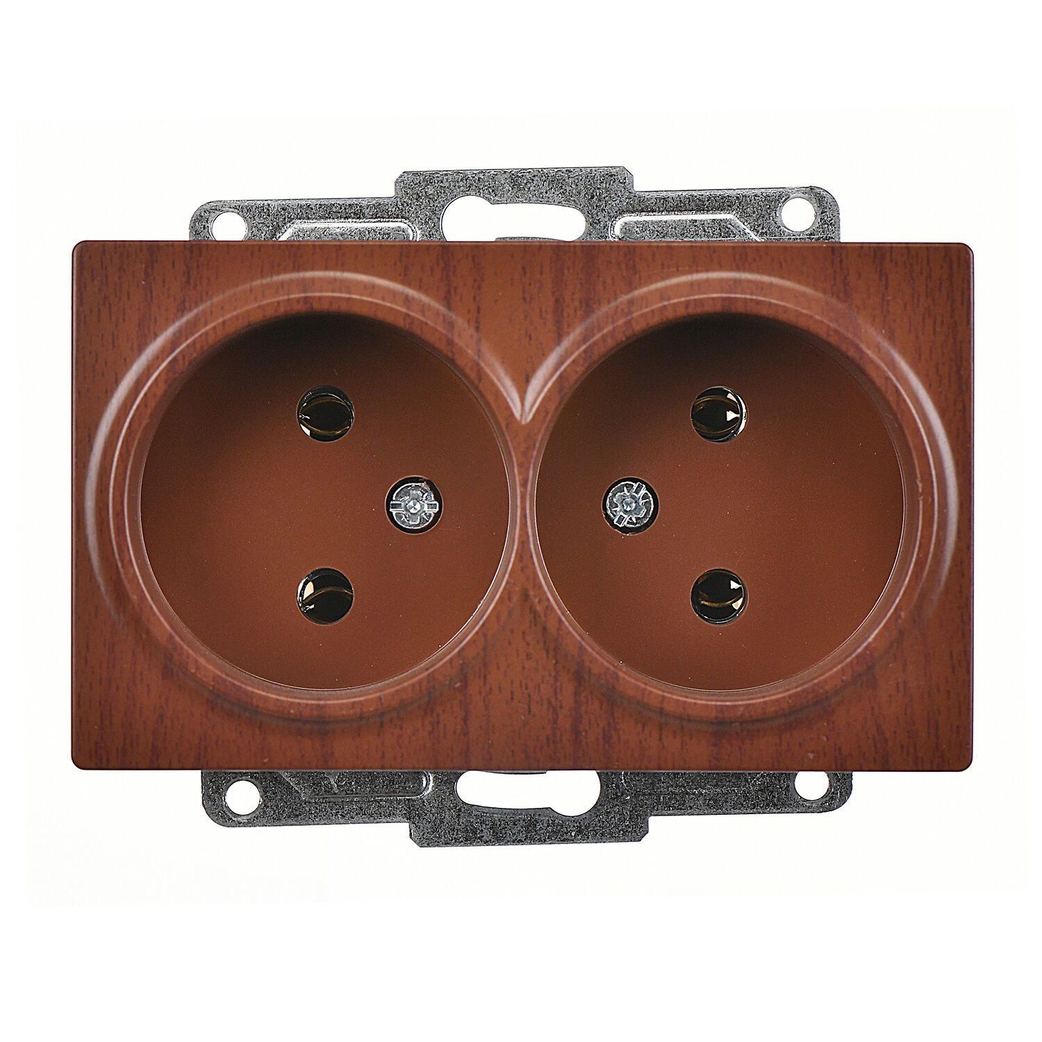 Günsan Visage Ceviz İkili Priz- 16A 250V - Vidalı