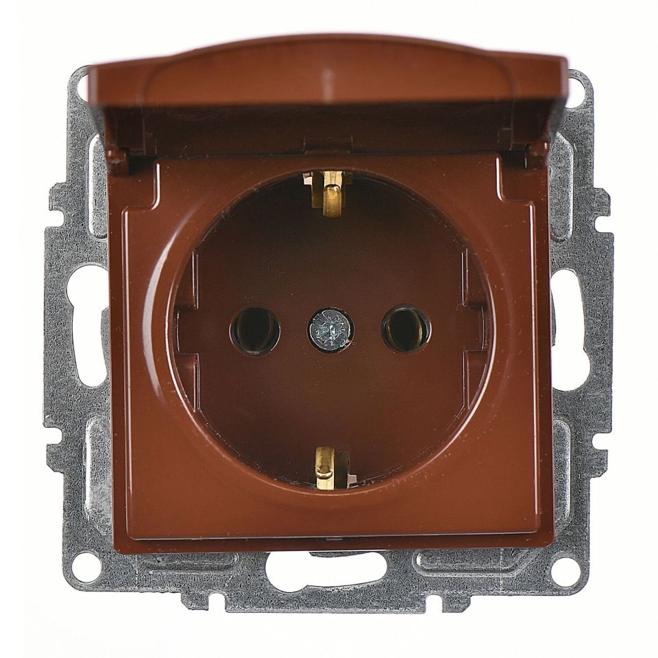 Günsan Visage Ceviz Kapaklı Topraklı Priz- 16A 250V - Vidalı