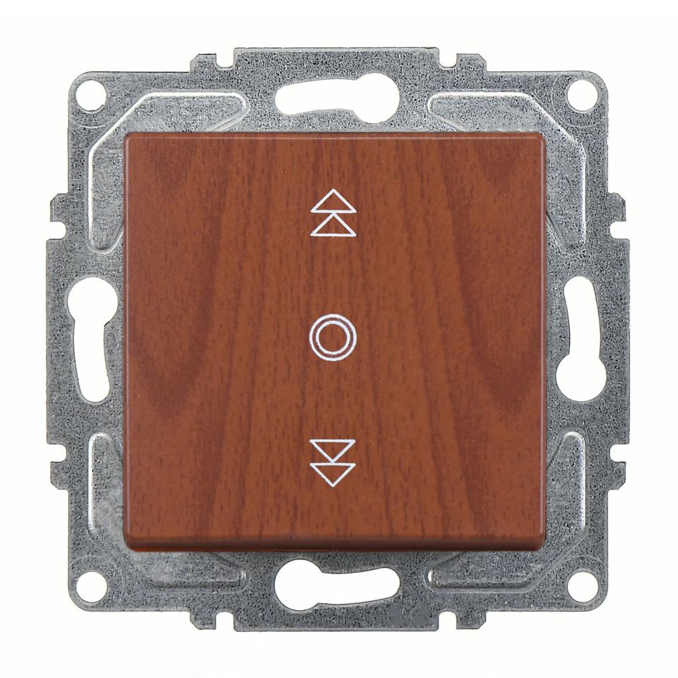 Günsan Visage Ceviz Vidalı Jaluzi Kumanda Anahtarı - Tek Düğmeli 10AX 250V