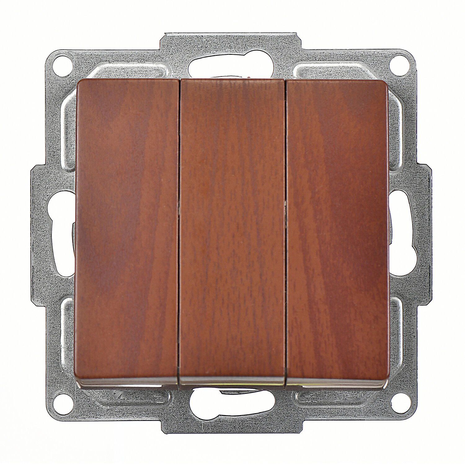 Günsan Visage Ceviz Vidalı Üçlü Anahtar 10AX 250V