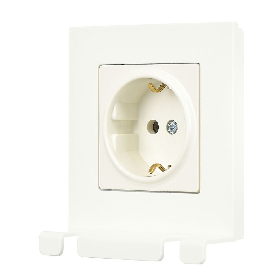 Günsan Eqona Fildişi Beyazı Pratik Fiş Tutucu Topraklı Priz - Vidalı