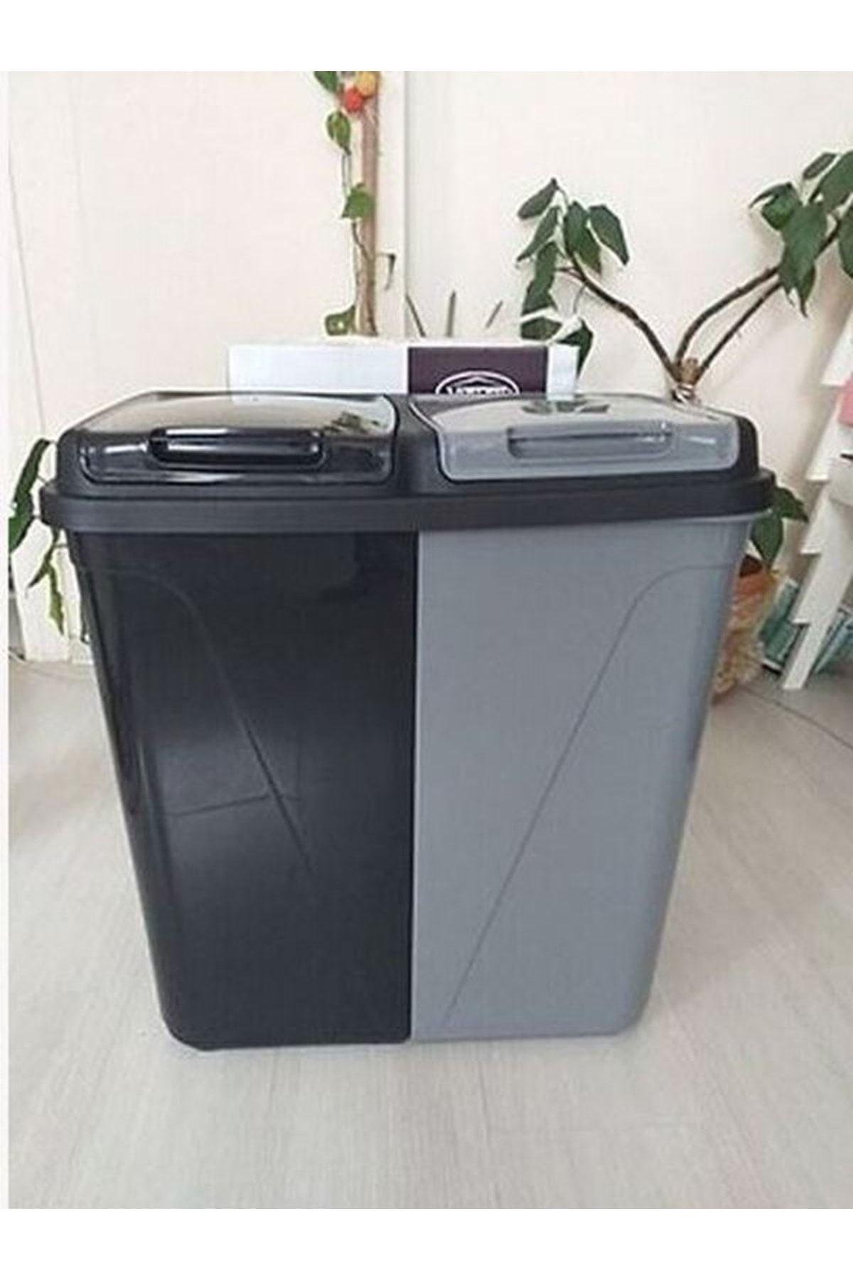 Bölmeli Kirli Çamaşırlık 30/30 Lt Siyah