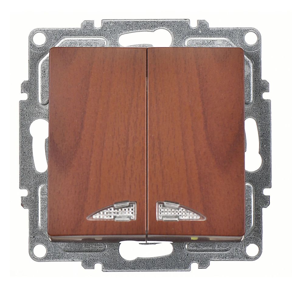 Günsan Visage Ceviz Vidalı Işıklı Komütatör