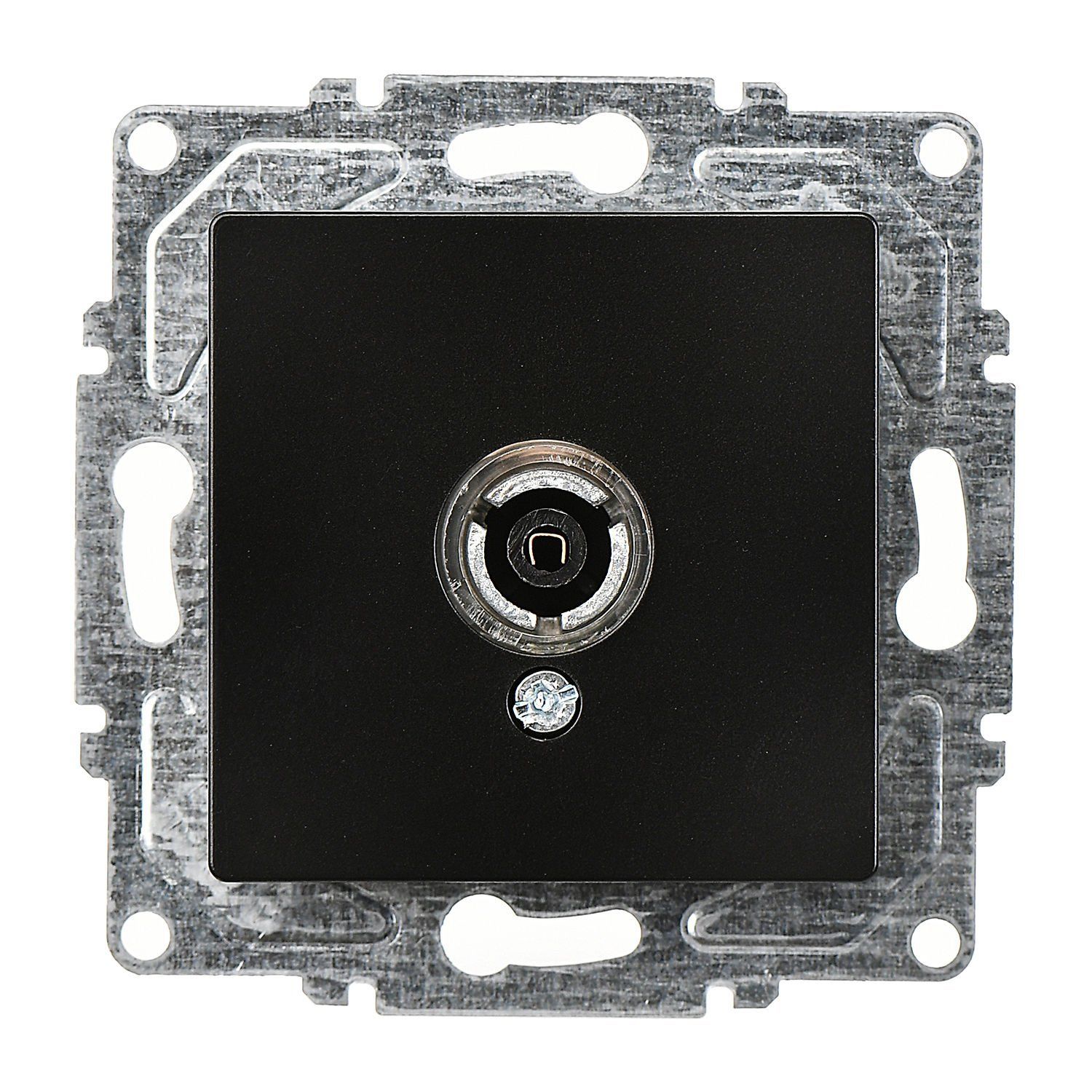 Günsan Eqona Metalik Siyah Geçişli-Sonlu TV Prizi (Geçişli-Sonlu)